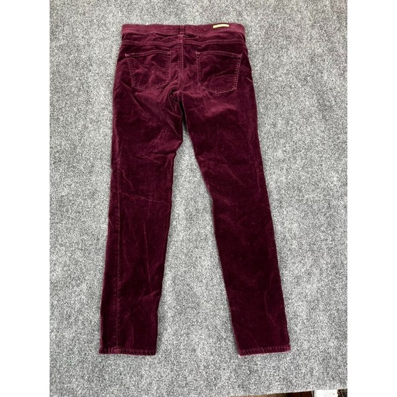 Pilcro The Letterpress Stet Velvet Skinny Stretch Pants Maroon Size 29 - Picture 3 of 9